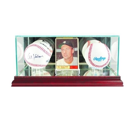Perfect Cases Perfect Cases CRDDB-C Card and Double Baseball Display Case; Cherry CRDDB-C